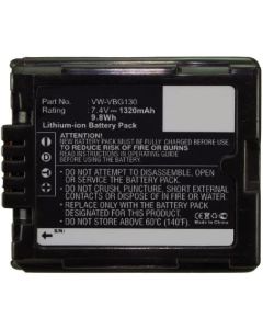 VW-VBG130 Rechargeable Battery - Ultra High Capacity (1320mAh 7.2V) Replacement for The Panasonic VW-VBG130 Lithium-Ion Rechargeable Battery