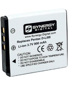 D-Li88 Lithium-Ion Battery - Rechargeable Ultra High Capacity (900 mAh) - Replacement for Pentax D-Li88, Sanyo DBL80, Panasonic VW-VBX070 Batteries