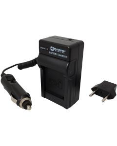 Mini Battery Charger Kit for Sony NP-F550, NP-F750, NP-F960, NP-F570, NP-F770, NP-F970, NP-FM50, NP-QM71D, NP-QM91D Batteries - with fold-in wall plug, car & EU adapters