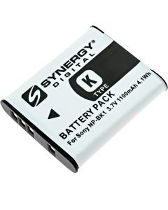 Synergy Digital SDNPBK1 Lithium-Ion Battery - Rechargeable Ultra High Capacity (3.7V 1100 mAh) - Replacement for Sony NP-BK1 Battery