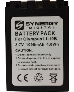 SDLI10B Litium-Ion Battery - Rechargeable Ultra High Capacity (3.7V 1090 mAh) - Replacement for Olympus LI-10B and LI-12B Batteries